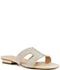 Color:Silver - Image 1 - Loupe Rhinestone Embellished Cut-Out Slide Sandals