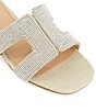 Color:Silver - Image 5 - Loupe Rhinestone Embellished Cut-Out Slide Sandals