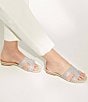 Color:Silver - Image 6 - Loupe Rhinestone Embellished Cut-Out Slide Sandals