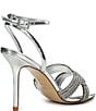 Color:Silver - Image 2 - Marilyn Metallic Rhinestone Embellished Knot Dress Sandals