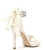 Color:White - Image 2 - Martinis Satin Ankle Tie Pearl Strap Dress Sandals