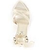 Color:White - Image 5 - Martinis Satin Ankle Tie Pearl Strap Dress Sandals