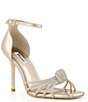 Color:Gold - Image 1 - Marvellas Metallic Diamante-Knot Leather Dress Sandals