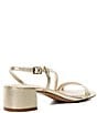 Color:Gold - Image 3 - Maryanne Metallic Leather Dress Sandals