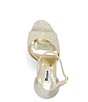 Color:Gold - Image 4 - Mascots Glitter Fabric Platform Dress Sandals