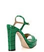 Color:Green - Image 3 - Matche Crocodile Embossed Leather Platform Dress Sandals
