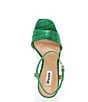 Color:Green - Image 4 - Matche Crocodile Embossed Leather Platform Dress Sandals