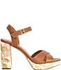 Dune London Monique Leather Floral Print Block Heel Platform Sandals - Image 2