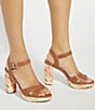 Dune London Monique Leather Floral Print Block Heel Platform Sandals - Image 5