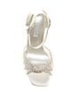Color:Ivory - Image 5 - Morellas Satin Crystal Knot Dress Sandals