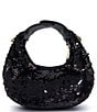 Color:Black - Image 2 - Sequin Hobo Bag