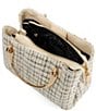 Color:Cream - Image 3 - Tweed Dinky Dorrie Top Handle Satchel Tote Bag