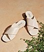 ECCO Astrid Leather Criss-Cross Banded Wedge Slide Sandals - Image 6