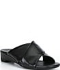 ECCO Astrid Leather Criss-Cross Banded Wedge Slide Sandals - Image 1