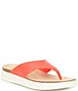 Color:Coral Neon - Image 1 - Corksphere Leather Thong Sandals