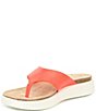 Color:Coral Neon - Image 4 - Corksphere Leather Thong Sandals