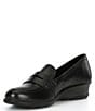 Color:Black - Image 4 - Felicia Leather Slip-On Loafers