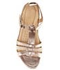 Color:GOLD - Image 5 - Flash Leather T-Strap Sandals