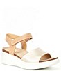 Color:White/Gold - Image 1 - Flowt 2 Leather Ankle Strap Trooper Platform Sandals