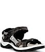 ECCO Offroad Yucatan Snake Print Leather Adjustable Strap Sandals - Image 1