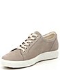 Color:Warm Grey Nubuck - Image 4 - Women's Soft 7 Suede Leather Lace-Up Sneakers