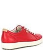 Color:Red - Image 2 - Women's Soft VII Leather Lace-Up Sneakers