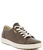 Color:Taupe - Image 1 - Women's Soft VII Leather Lace-Up Sneakers