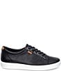 Color:Black - Image 5 - Women's Soft VII Leather Lace-Up Sneakers