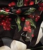 Echo Amaryllis Floral Print Silk Evening Wrap, Color:Black - Image 3