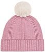 Echo Arched Ribbed Pom Beanie, Color:Dusty Rose - Image 1