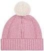 Echo Arched Ribbed Pom Beanie, Color:Dusty Rose - Image 2