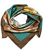 Echo Cosmos Floral Square Scarf, Color:Green Lake - Image 1