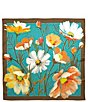 Echo Cosmos Floral Square Scarf, Color:Green Lake - Image 2