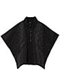 Echo Quilted Quarter Zip Poncho, Color:Black - Image 5