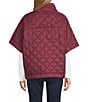 Echo Quilted Quarter Zip Poncho, Color:Winter Berry - Image 2