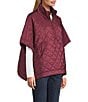 Echo Quilted Quarter Zip Poncho, Color:Winter Berry - Image 3