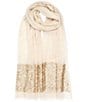 Echo Sequin Border Evening Wrap, Color:Cream - Image 1