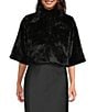 Echo Sheared Mink Faux Fur Jacket, Color:Black - Image 3