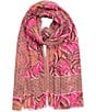 Color:Hibiscus - Image 1 - Tangled Vines Scarf Wrap