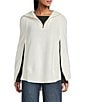 Echo Texture Knit Cape, Color:Vanilla - Image 1