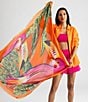 Color:Tangerine - Image 2 - Two Toucans Square Scarf