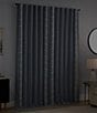 Color:Blue Gray/White - Image 3 - AbsoluteZero Total Black Out Faux Linen Embroidered Fern Drapery Panel Pair