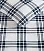 Color:Navy - Image 6 - Basic Plaid Cotton Percale Duvet Cover Mini Set