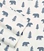 Color:Chambray Blue - Image 2 - Bear and Trees Flannel Sheet Set