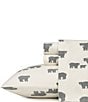 Color:Grey - Image 1 - Bear Family Flannel Sheet Set