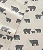 Color:Grey - Image 2 - Bear Family Flannel Sheet Set