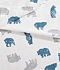 Color:Grey/Blue - Image 4 - Bear Mountain Cotton Flannel Sheet Set