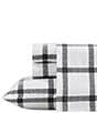 Color:Black/White - Image 1 - Bunkhouse Plaid Printed Flannel Sheet Set