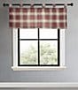 Color:Flag Red - Image 1 - Edgewood Plaid Red Window Tab Top Valance