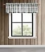 Color:Chrome - Image 1 - Fall Creek Plaid Grey Window Pole Top Valance